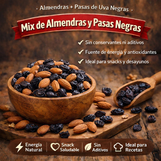 Almendras + Pasas de Uva Negras