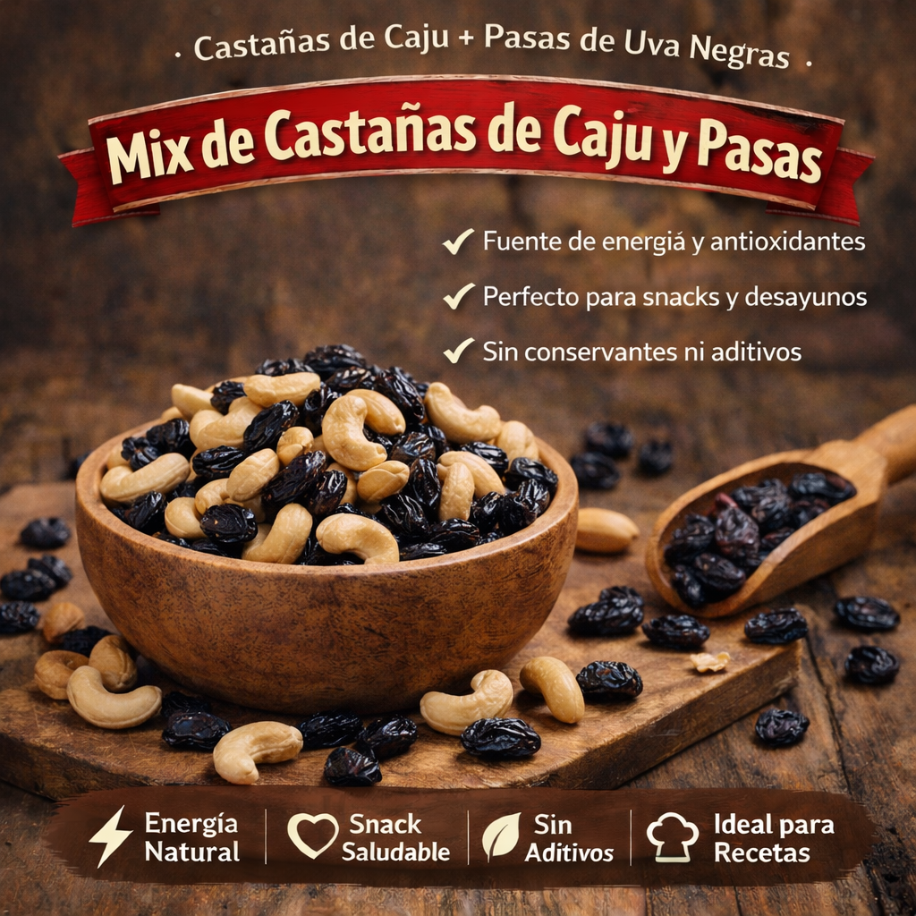 Castañas de Caju + Pasas de Uva