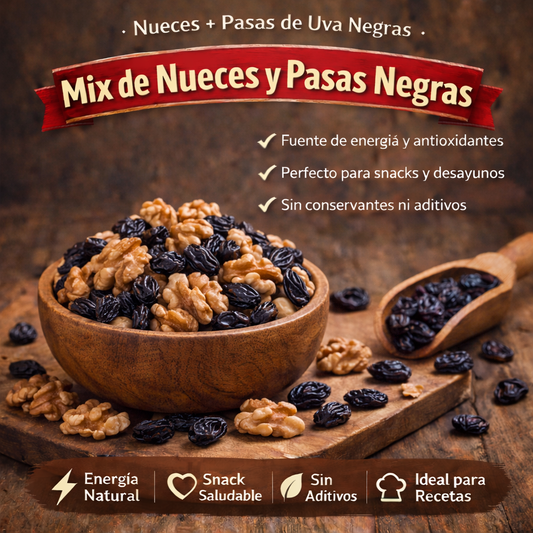 Mix Nueces + Pasas de Uva Negras